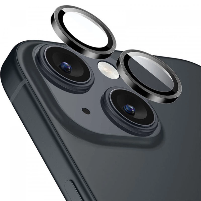 Металлическое защитное стекло на камеру для Apple iPhone 13 (6.1") – Черный / Black. Фото 7 из 8