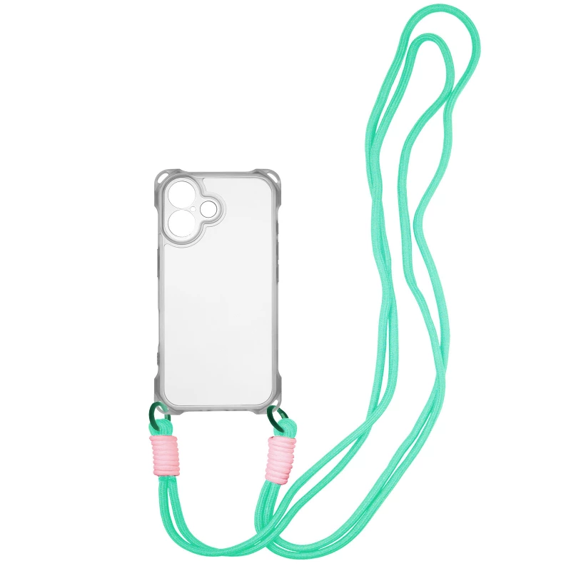 Силіконовий чохол CrossBody зі шнурком для Apple iPhone 16 Plus – Transparent. Фото 1 з 12