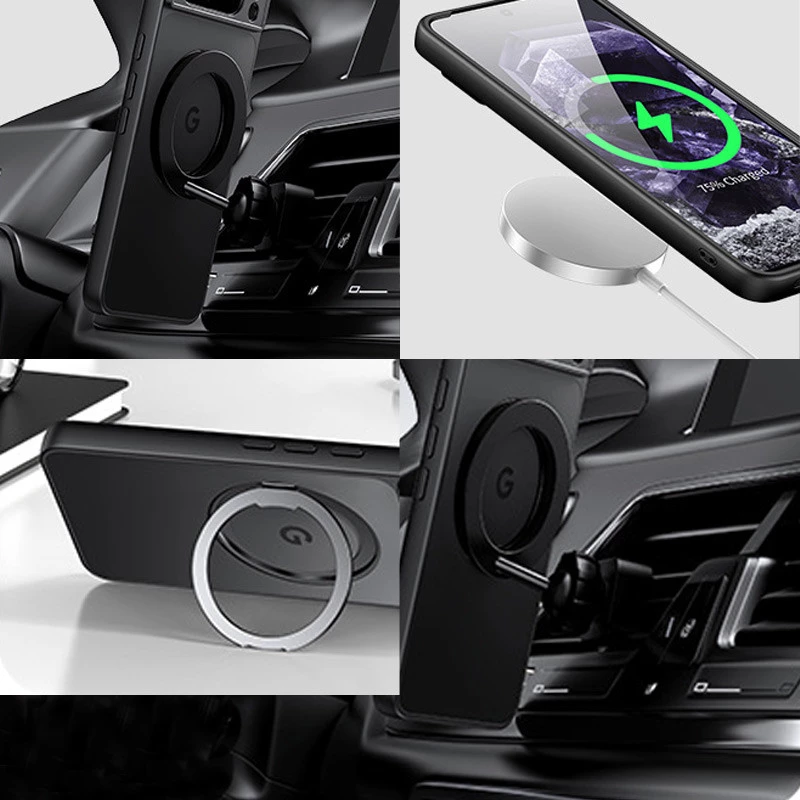 TPU чехол с MagSafe и кольцом для Google Pixel 8a – Black. Фото 9 из 13