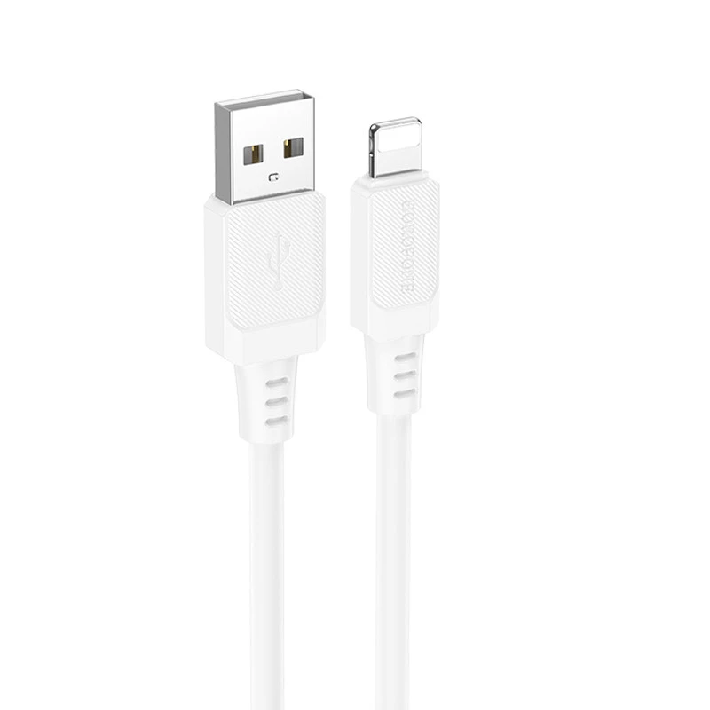 Дата кабель Borofone BX115 Lotto USB to Lightning 2.4A (1m) – White. Фото 1 з 5