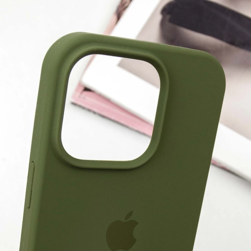 Чехол Silicone Case с закрытым низом для Apple iPhone 13 Pro Max (6.7") – Зеленый / Dark Olive. Фото 7 из 11