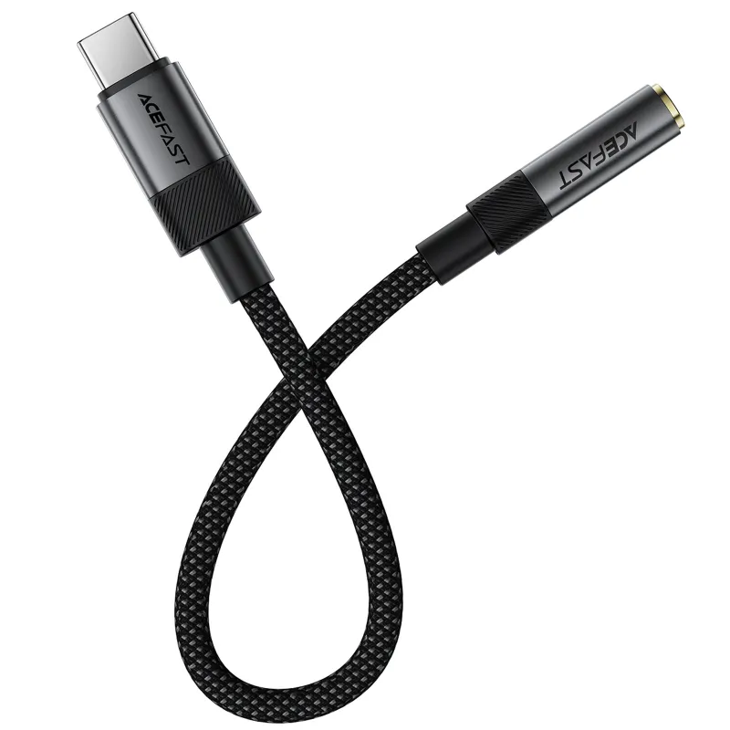 Перехідник Acefast J12 Type-C male to AUX 3.5mm female – Black. Фото 4 з 5