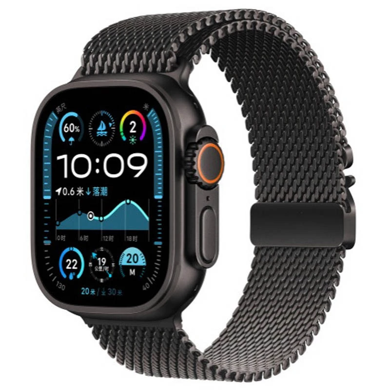 Ремінець Milanese Loop New Design для Apple Watch 42/44/45/46/49mm – Black. Фото 2 з 4