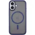 TPU+PC чехол Metal Buttons with Magnetic Fit для Apple iPhone 16 – Синий / Navy Blue. Фото 1 из 8