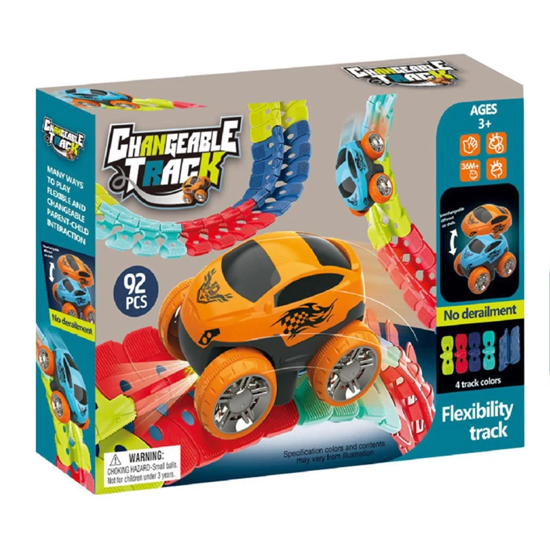 Інтерактивний трек з інерційною машинкою SHT 188 Changeable Trak (92pcs/1CAR) – Colorful. Фото 3 з 3