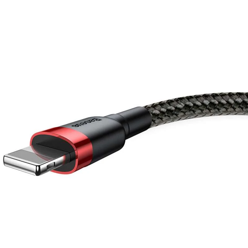 Дата кабель Baseus Cafule Lightning Cable 2.4A (1m) (CALKLF-B) – Червоний / Чорний. Фото 3 з 4