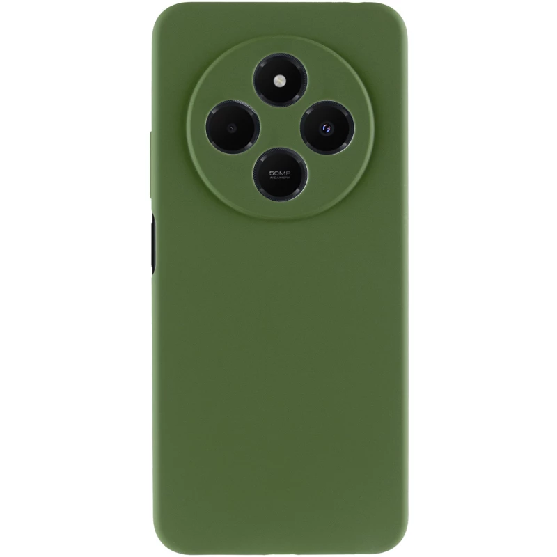 Чохол Silicone Case Lakshmi Plus з закритою камерою на Xiaomi Redmi 14C / Poco C75 – Зелений / Dark green. Фото 5 з 7