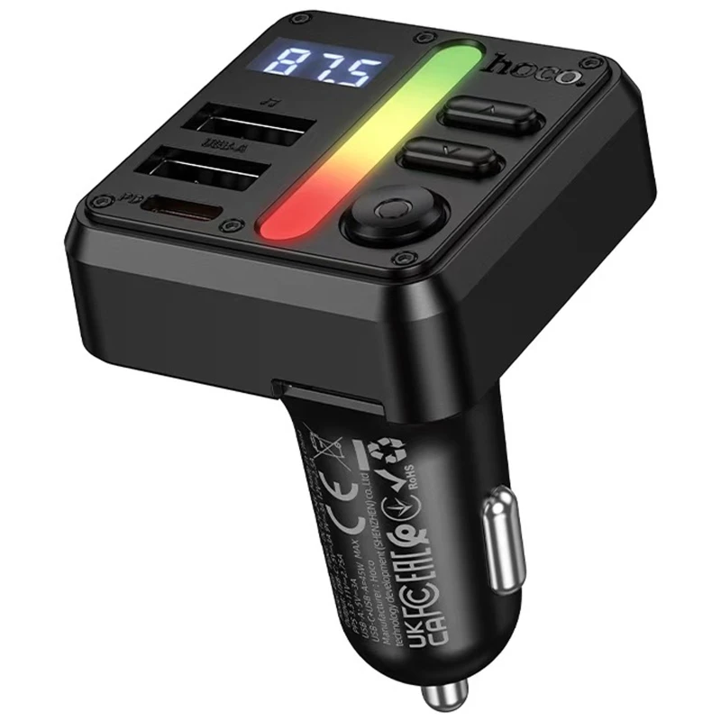 АЗП FM модулятор Hoco E89 Libre 45W (1USB-A/1C) – Black. Фото 1 з 6