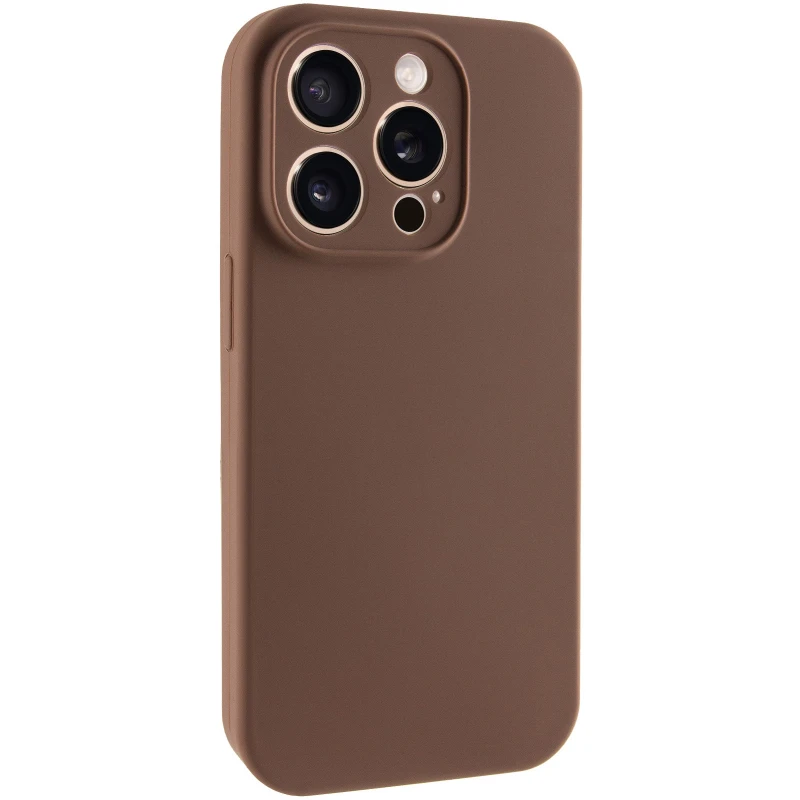 Чехол с защитой камеры Silicone Case для Apple iPhone 18 – Коричневый / Brown. Фото 1 из 1