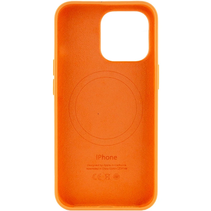 Чехол Silicone case (AAA) with Magsafe and Animation для Apple iPhone 13 Pro Max (6.7") – Оранжевый / Marigold. Фото 4 из 7