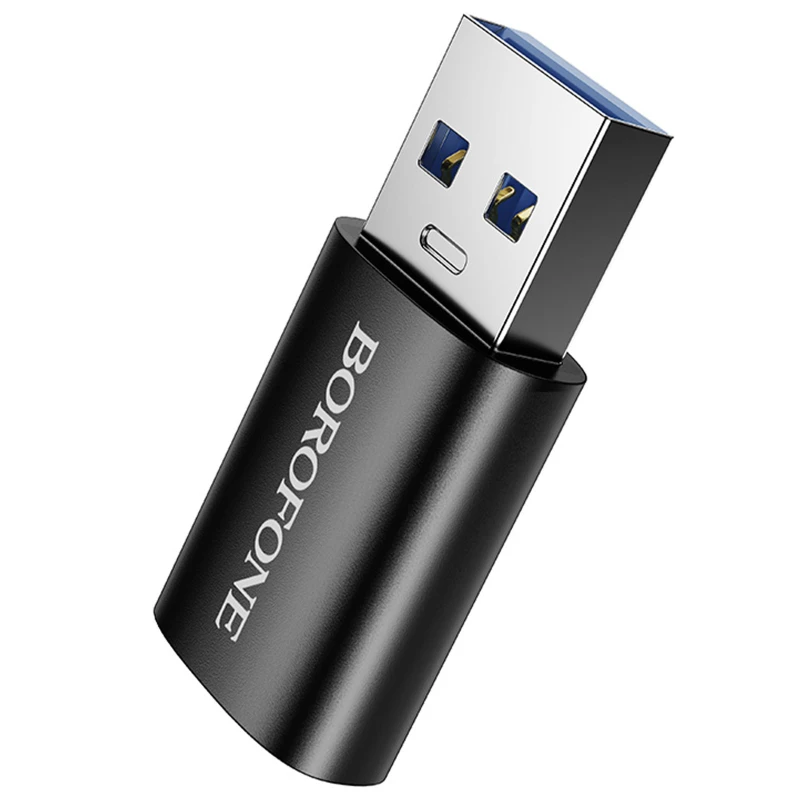 Перехідник Borofone BV26B USB Male to Type-C Female USB3.0 – Black. Фото 2 з 6