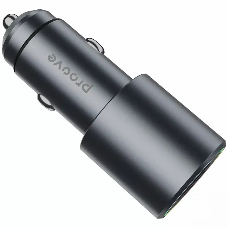 АЗП Proove Double Energy Plus PD53W+QC3.0 (1USB-A/1C) – Metal gray. Фото 2 з 6