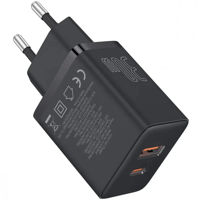 СЗУ Baseus Cube Pro Fast Charger PD30W (1USB-A/1C) (P10111404) – Cluster Black. Фото 3 из 3