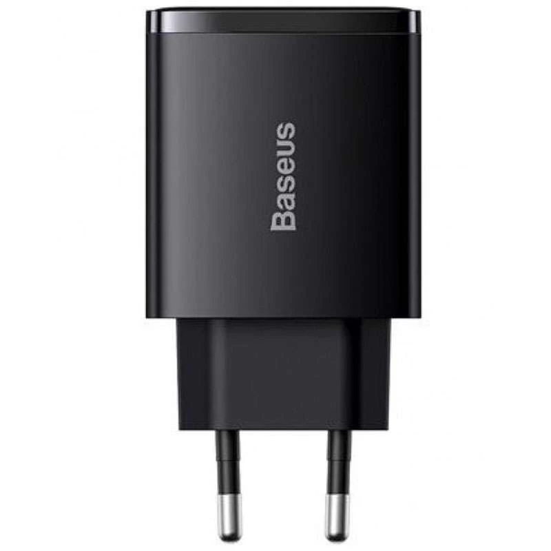 МЗП Baseus Compact Quick Charger 30W QC+ PD (1Type-C + 2USB) – Чорний. Фото 2 з 4