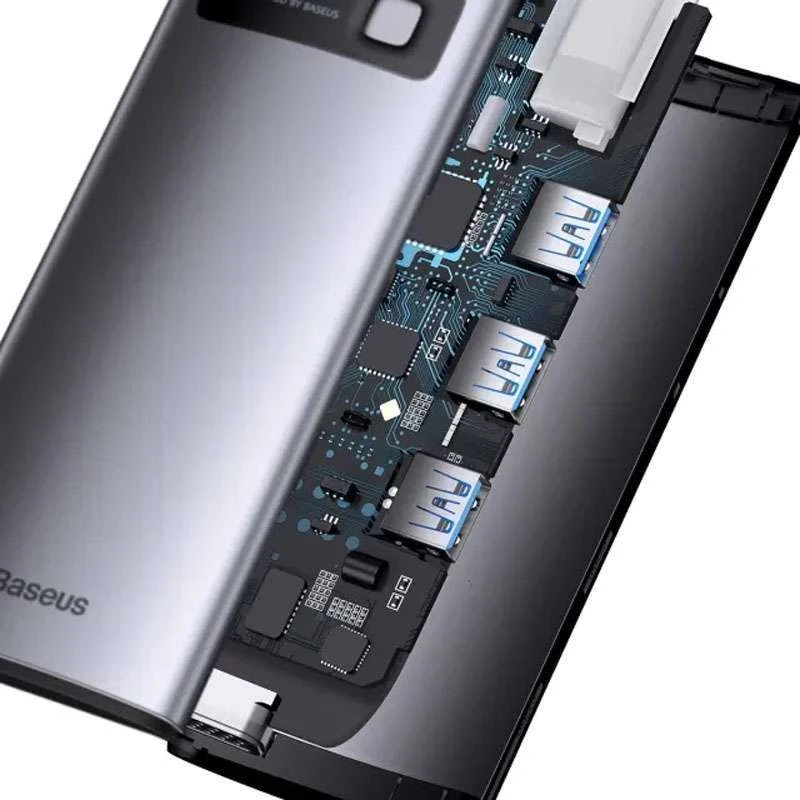 Перехідник HUB Baseus Metal Gleam Series 6-in-1 Multifunctional Type-C – Gray. Фото 5 з 6