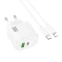 СЗУ Hoco CS55A Surplus PD30W+QC3.0 (1USB-A/1C) + Type-C to Lightning – White. Фото 4 из 7