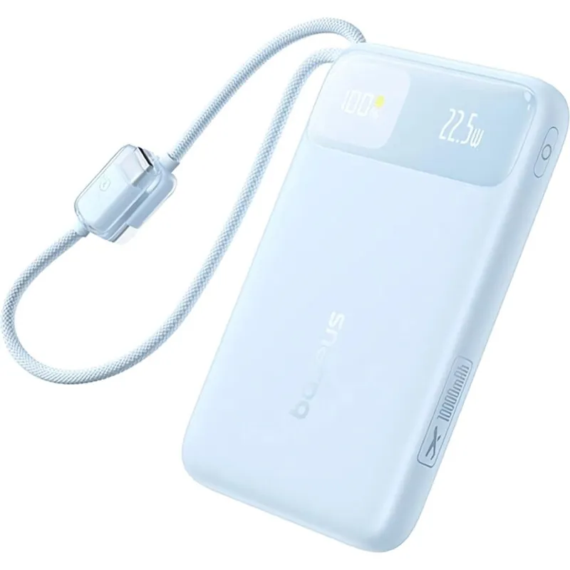 Портативний ЗП Power Bank Baseus EnerFill FC11 PD22.5W with cable 10000 mAh (2USB-C) (E0027R) – Galaxy Blue. Фото 1 з 4