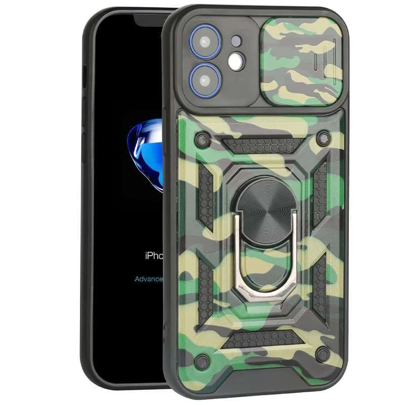

Ударостойкий чехол камуфляж Serge Ring со шторкой для камеры для Samsung Galaxy A23 4G (Зеленый / Army Green), Зелений / army green