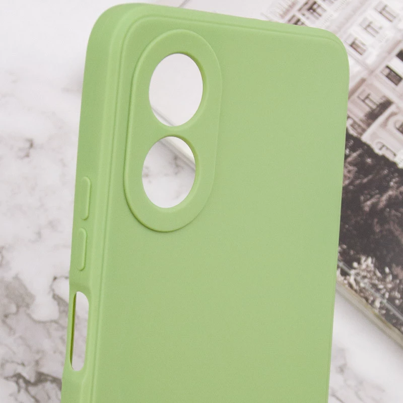 Кольоровий силіконовий чохол із захистом камери на Oppo A38 – Фісташковий. Фото 7 з 7