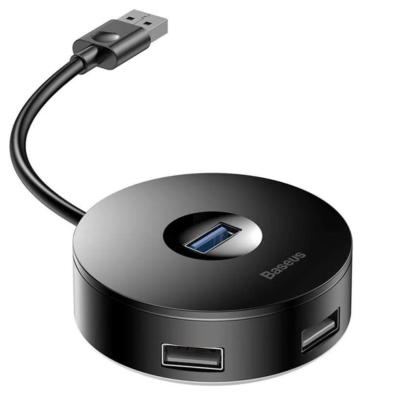 Переходник HUB Baseus Round Box USB to USB 3.0 + 3USB 2.0 – Черный. Фото 2 из 6