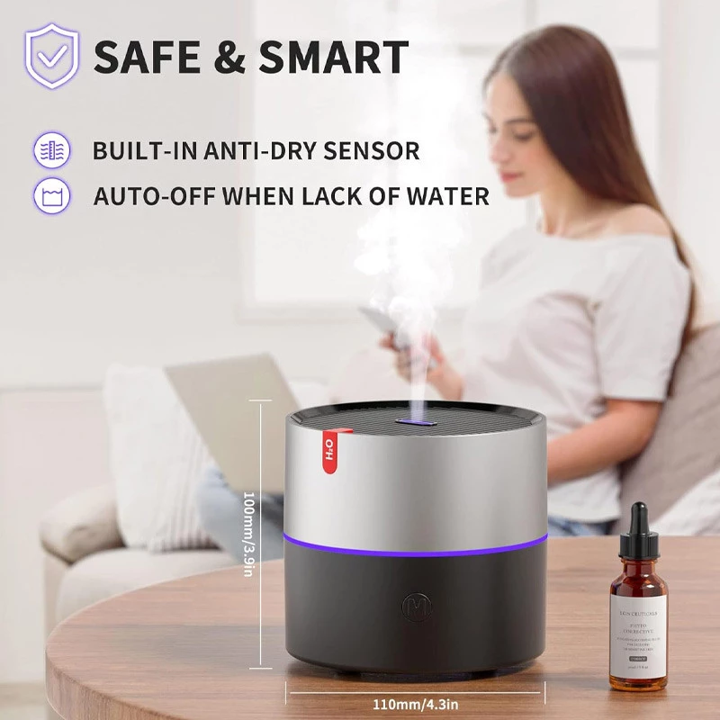 Зволожувач повітря з підсвічуванням WX107 Type-C/5V USB 230ml – Black. Фото 5 з 7