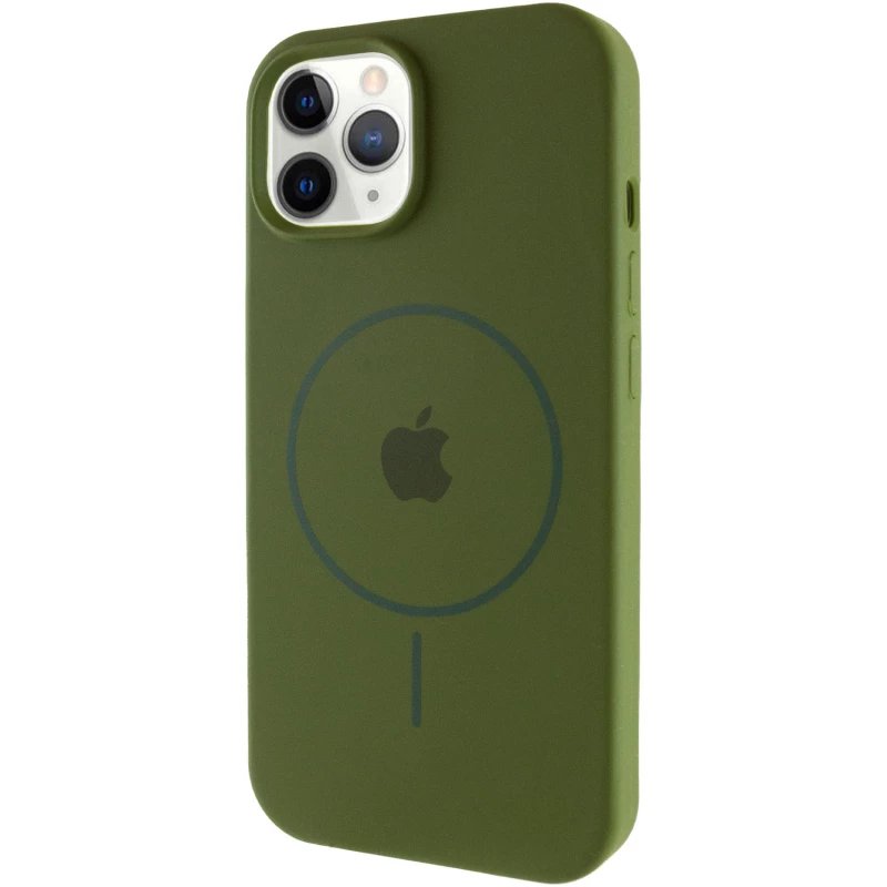 Чехол Silicone Armor Max with MagSafe для Apple iPhone 12 Pro Max (6.7") – Зеленый / Dark Olive. Фото 3 из 7