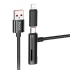Дата кабель Hoco U135 Incredible 2in1 USB to Lightning/Type-C (1m) – Black. Фото 1 з 8