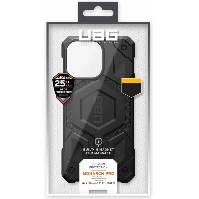 Ударостійкий чохол UAG Monarch Pro with MagSafe Leather на Apple iPhone 15 Plus (6.7") – Чорний. Фото 5 з 6