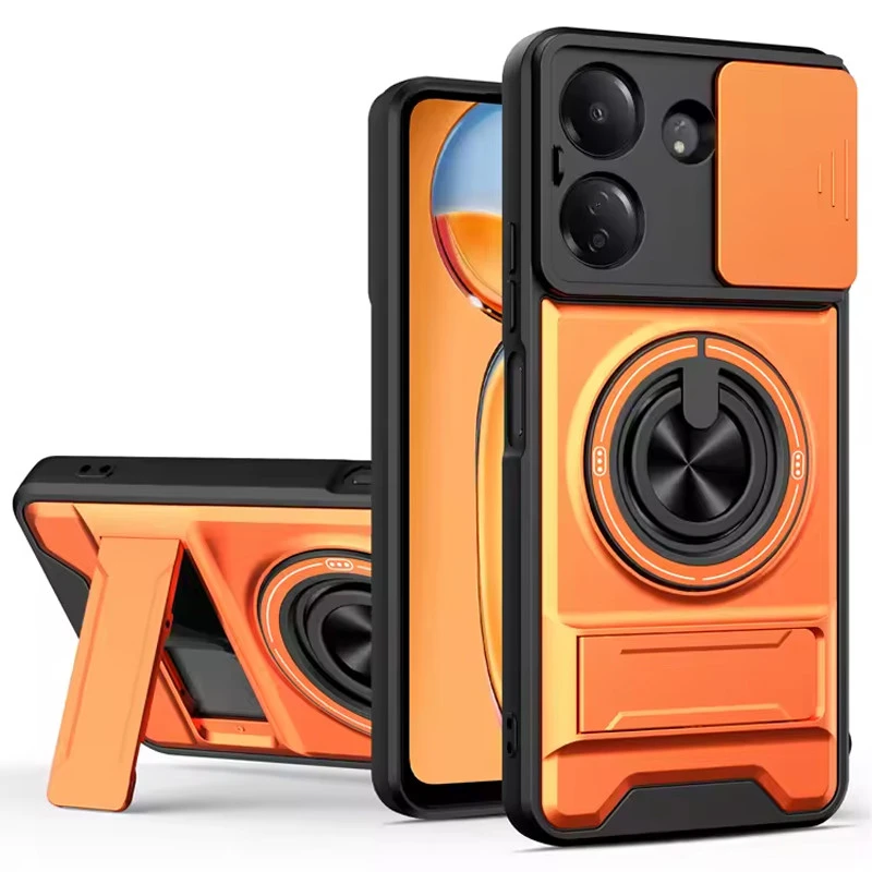 Ударостійкий чохол Camshield StandRing case для Xiaomi Redmi 13C – Orange. Фото 1 з 1
