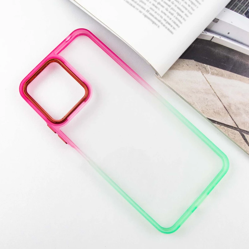 Силіконовий чохол фреш на Xiaomi Redmi 12 – Салатовий / Рожевий. Фото 4 з 9