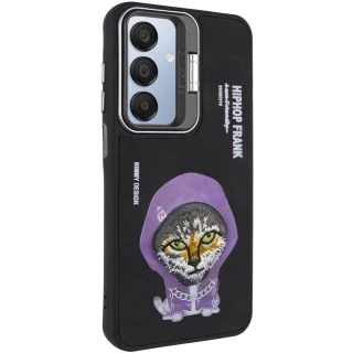 TPU+PC чохол з тваринами для Samsung Galaxy A16 4G/5G — Black Cat