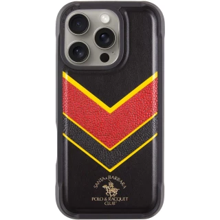 Шкіряний чохол Polo Santa Barbara Barton для Apple iPhone 16 Pro — Black / Yellow