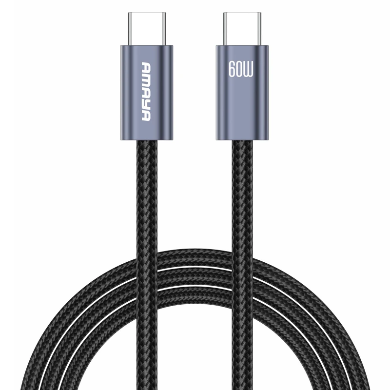 Дата кабель Amaya CC62 Type-C to Type-C 60W (2m) – Gray. Фото 1 з 2