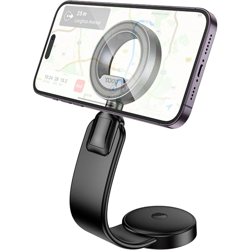 Автодержатель Hoco H71 Totem Ring magnetic (center console) – Black metal gray. Фото 4 из 6
