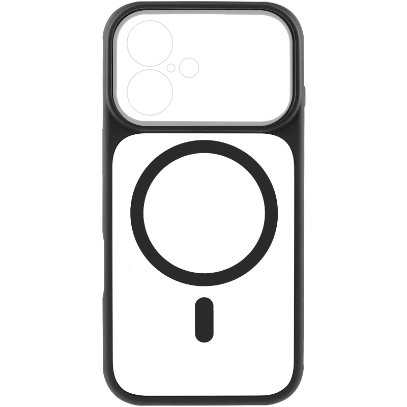 Чохол TPU GETMAN Moon Clear with MagSafe для Apple iPhone 17 (6.3") – Black. Фото 5 з 8