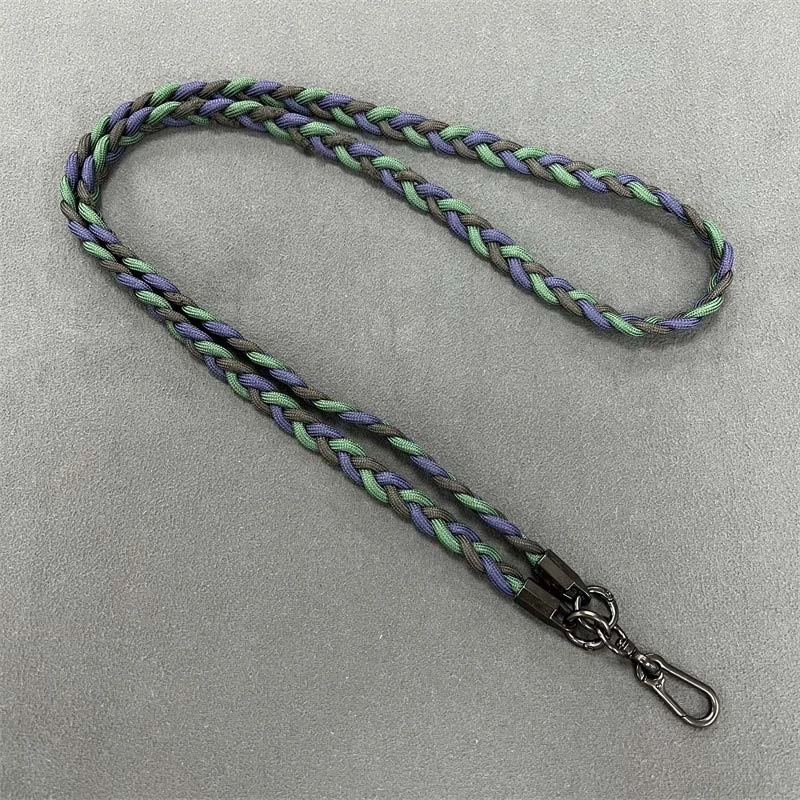 Плетенный шнурок (5мм) 120см – Black / Green / Blue. Фото 3 из 3