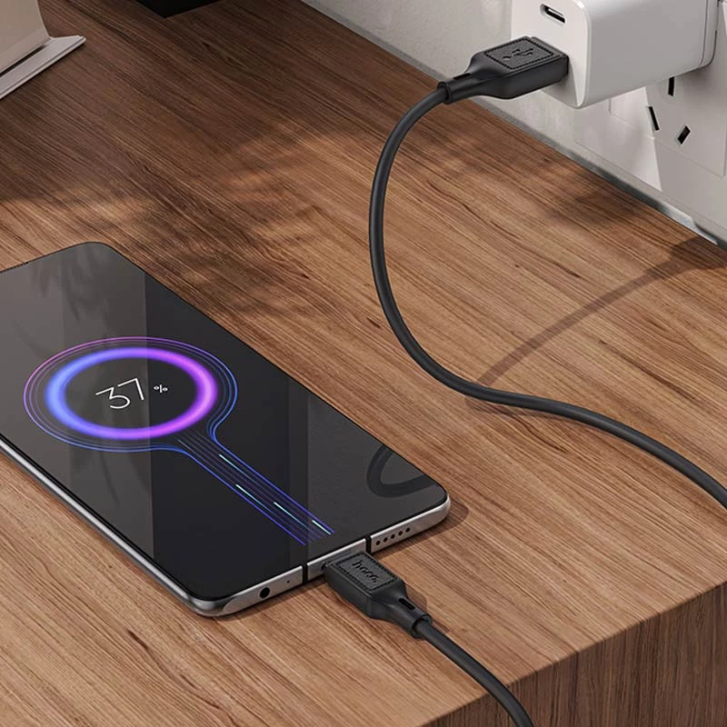 Дата кабель Hoco X90 Cool silicone USB to MicroUSB (1m) – Black. Фото 4 з 5