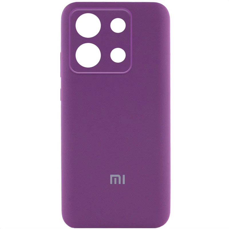 

Чехол Silicone Case с закрытым низом и защитой камеры для Xiaomi Redmi Note 13 5G (Фиолетовый / Grape), Фіолетовий / grape