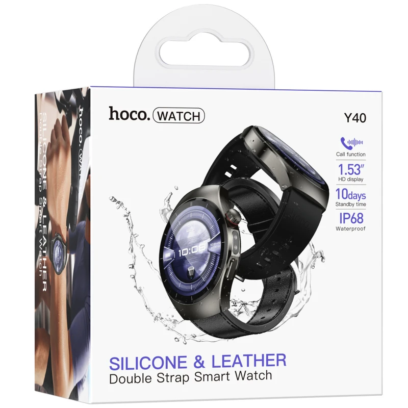 Смарт-годинник Hoco Y40 Smart sports watch (call version) – Black. Фото 3 з 7