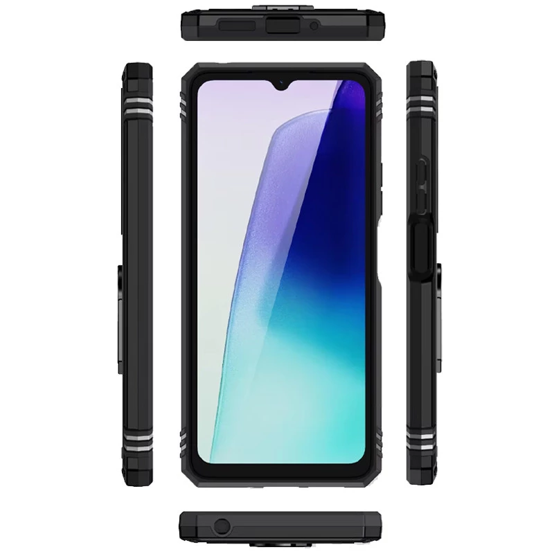 Протиударний чохол Serge Ring з кільцем на Xiaomi Poco C75 – Темно-синій. Фото 3 з 3