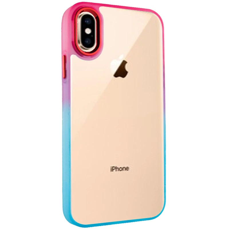Силіконовий чохол фреш на Apple iPhone XS Max (6.5") – Бірюзовий / Рожевий. Фото 2 з 5