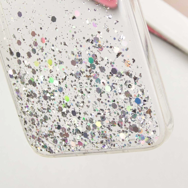 Чохол з блискітками та захистом камери на Xiaomi Redmi 12 – Прозорий. Фото 6 з 9