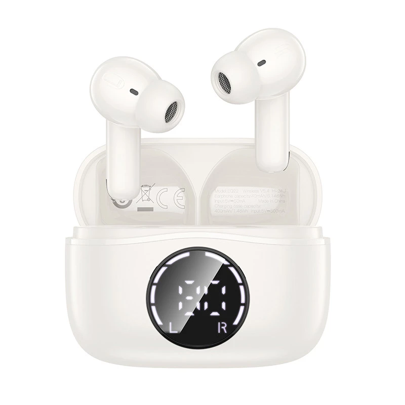 Бездротові TWS навушники Hoco EQ22 Singer ANC+ENC – Cloudy white. Фото 2 з 3