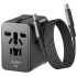 Мережевий універсальний перехідник WIWU UA013 20W GaN + 1USB-A/2C with retractable cable Type-C – Black. Фото 2 з 5
