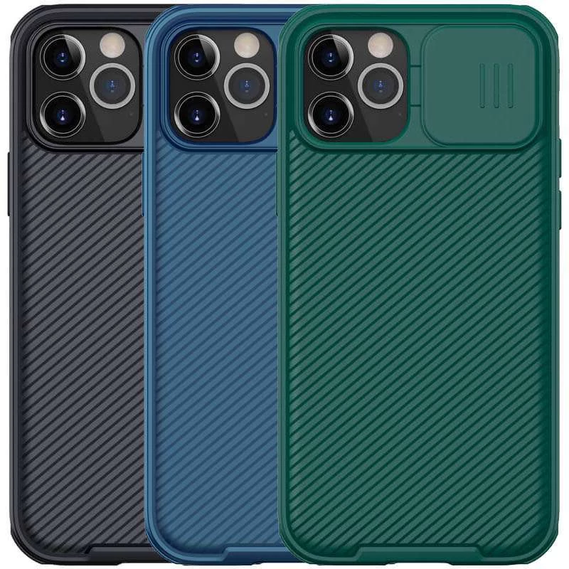 Карбоновая накладка Nillkin со шторкой для камеры для Apple iPhone 12 (6.1") фото 1 из 1