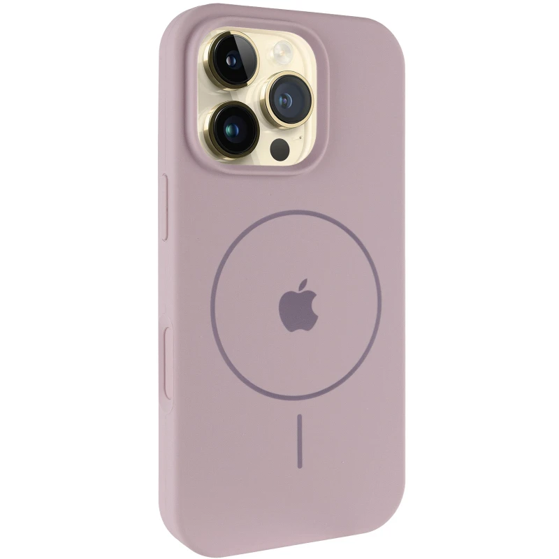 Чехол Silicone Case Full Protective (AA) V2 with MagSafe для Apple iPhone 16 Pro Max – Серый / Lavender. Фото 2 из 11