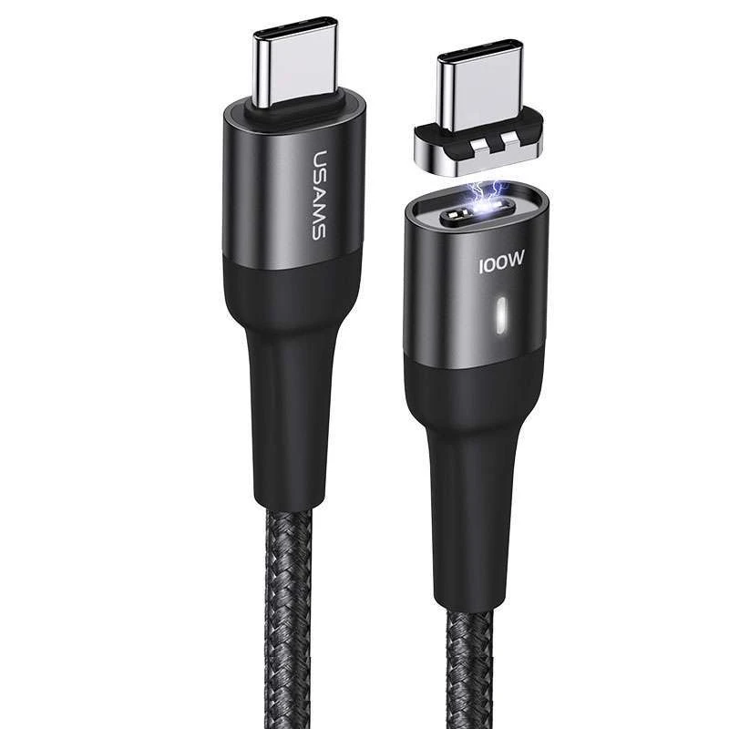 

Дата кабель USAMS US-SJ466 U58 Type-C to Type-C 100W PD Fast Charge Magnetic Data Cable (1.5m) (Чорний)