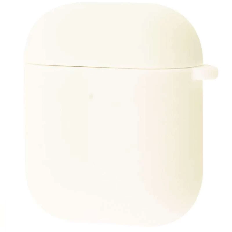 

Силіконовий футляр для навушників Airpods Slim + карабін (Білий / Золотий)