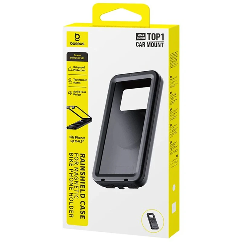 Вело- Мото- держатель Baseus PrimeTrip VB1 RainShield 6,9" (C0013D) – Cosmic Black. Фото 3 из 4