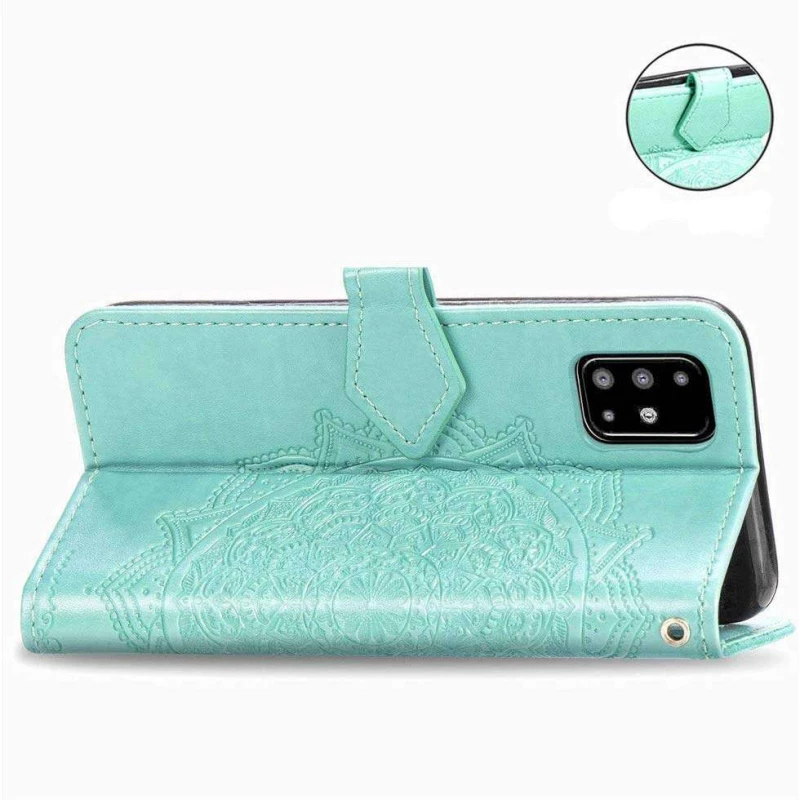 Шкіряний чохол-книжка Art Case з візитницею для Samsung Galaxy A51 – Бірюзовий. Фото 3 з 6